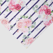 Floral Pattern on Horizontal Stripe Rozen Peony Tissuepapier (Detail)