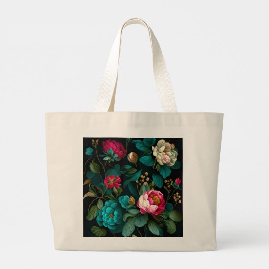  FLORAL PATTERN ONTWERP GROTE TOTE BAG (Achterkant)