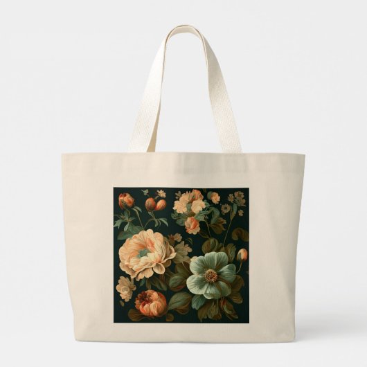  FLORAL PATTERN ONTWERP GROTE TOTE BAG (Achterkant)