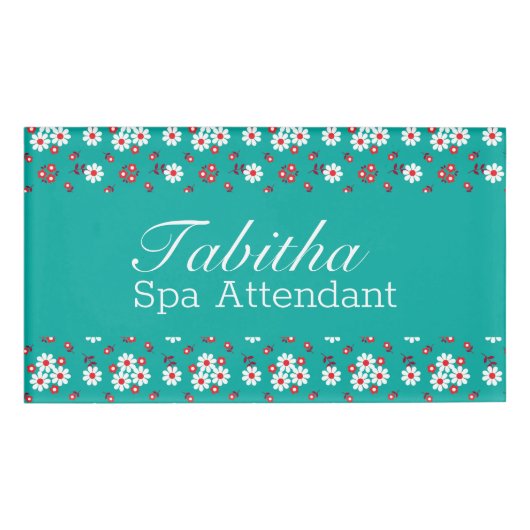  Floral Pattern op Aqua Badge (Voorkant)