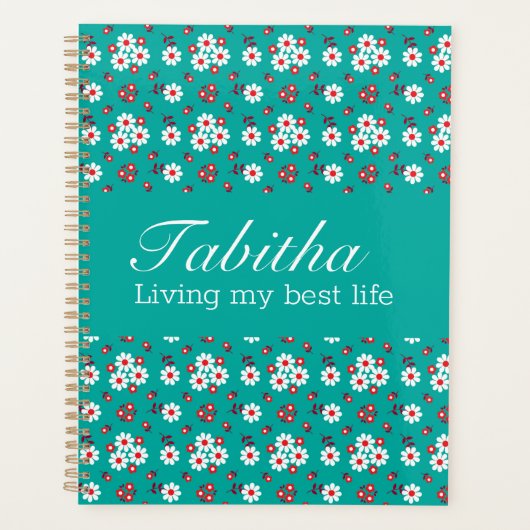 Floral Pattern op Aqua Planner (Voorkant)