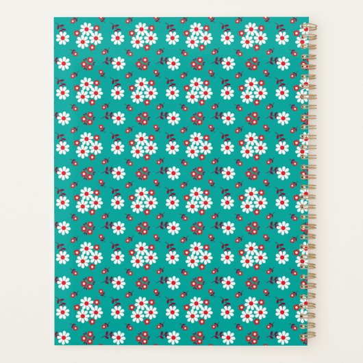  Floral Pattern op Aqua Planner (Achterkant)