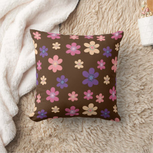Floral Pattern op Brown Background Kussen