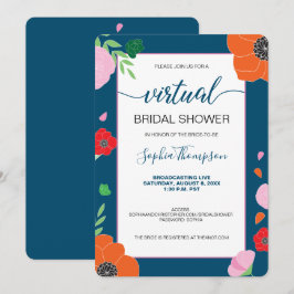 FLORAL Pattern op donkerblauw VIRTUEEL VRIJGEZELLE Kaart