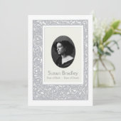 Floral Pattern Oval Shape voegt Photo 2 Funeral to Kaart (Staand voorkant)