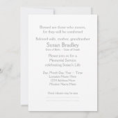 Floral Pattern Oval Shape voegt Photo 2 Funeral to Kaart (Achterkant)