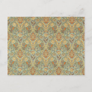 Floral Pattern Paisley Cyan Green Yellow Briefkaart