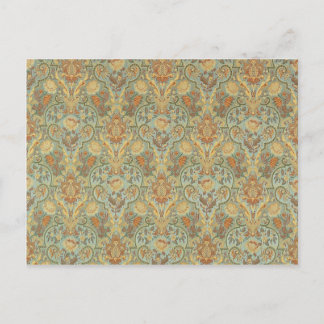 Floral Pattern Paisley Cyan Green Yellow Briefkaart
