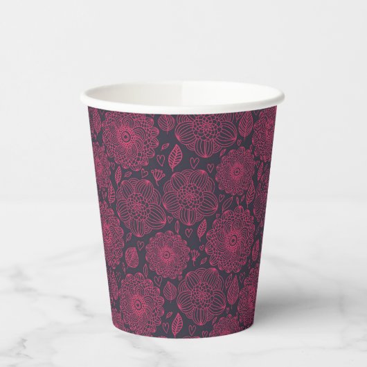 Floral Pattern Papieren Bekers (Links)