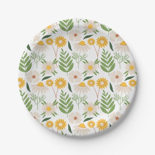 Floral Pattern Papieren Bordje (Voorkant)