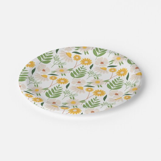 Floral Pattern Papieren Bordje (Gekanteld)