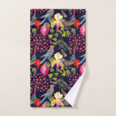 Floral Pattern Paradise Birds and Blooming Trees Bad Handdoek (Handdoek)