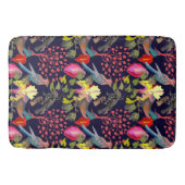 Floral Pattern Paradise Birds and Blooming Trees Badmat (Voorkant)