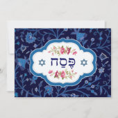 Floral Pattern Passover Seder Kaart (Voorkant)
