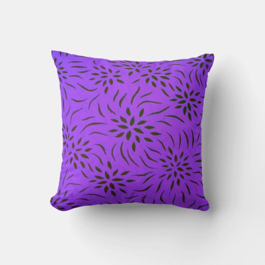 Floral Pattern Pillow for Home Decor I Paars Kussen (Voorkant)