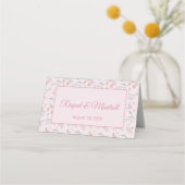 Floral Pattern Pink Folded Place Card Plaatskaartje (Achterkant)