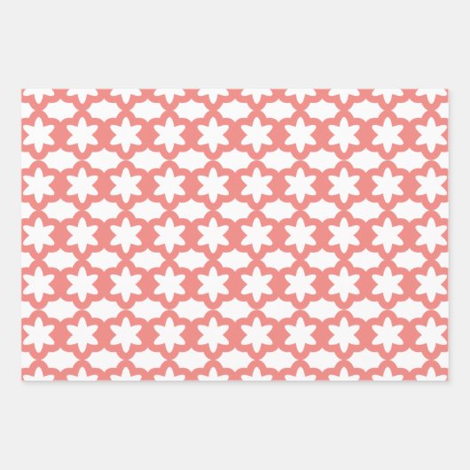 Floral Pattern Pink Green and Grey Inpakpapier Vel (Voorkant 2)