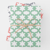 Floral Pattern Pink Green and Grey Inpakpapier Vel (In situ)