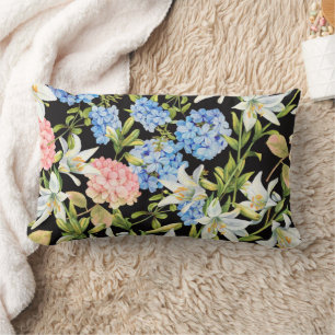 Floral Pattern Pink Hydrangea Blue Jasmine Foliage Kussen