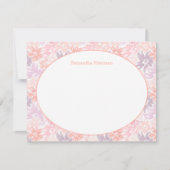 Floral Pattern Pink & Paars Dank u wel Kaart (Voorkant)