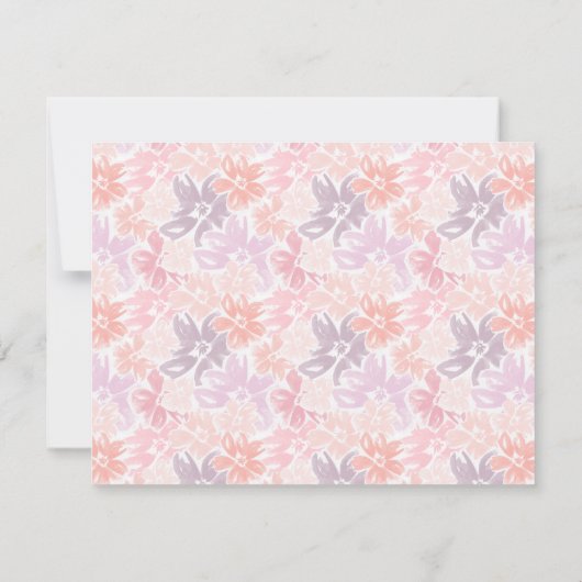Floral Pattern Pink & Paars Dank u wel Kaart (Achterkant)