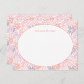 Floral Pattern Pink & Paars Dank u wel Kaart (Voorkant / Achterkant)