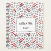 Floral Pattern Planner Red Gray Scandinavian (Voorkant)