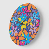 Floral Pattern Pop Art. 3 Grote Klok (Hoek)