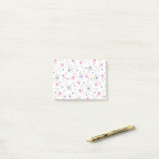 Floral Pattern Post-it® Notes (Op bureau)