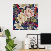 Floral Pattern Poster (Thuiskantoor)