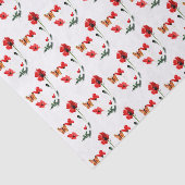 Floral Pattern Red Poppies, Butterfly Tissuepapier (Detail)
