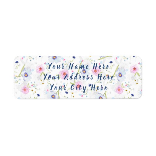 Floral Pattern Return Address Label (Voorkant)