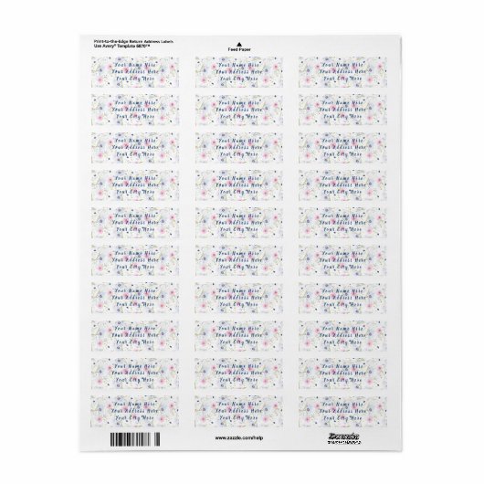Floral Pattern Return Address Label (Full Sheet)
