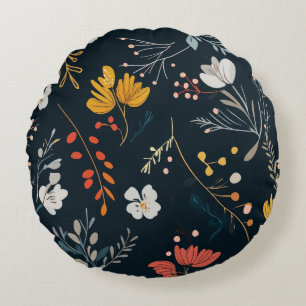 Floral Pattern Rond Kussen