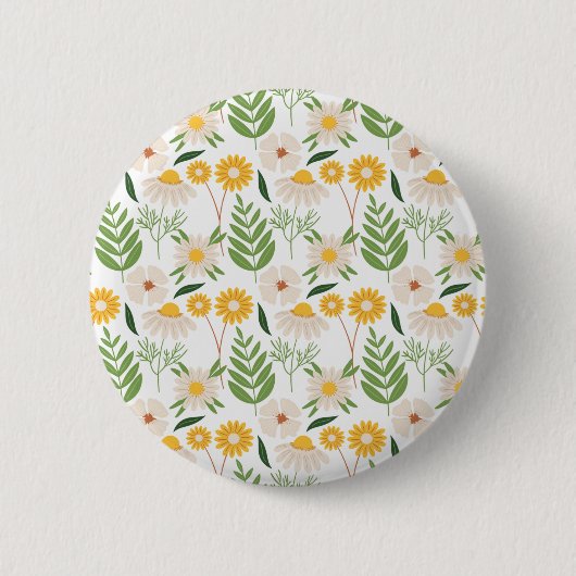 Floral Pattern Ronde Button 5,7 Cm (Voorkant)