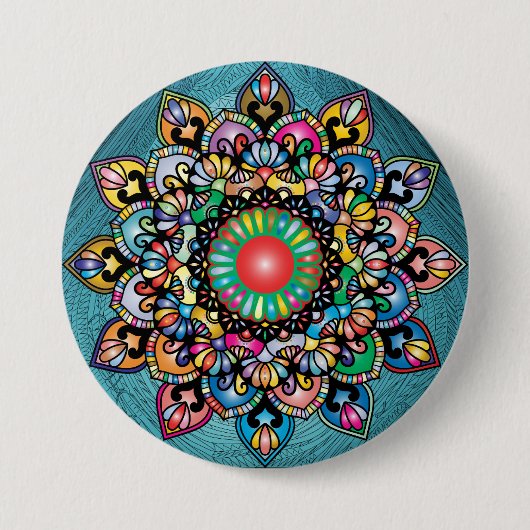 Floral Pattern Ronde Button 7,6 Cm (Voorkant)