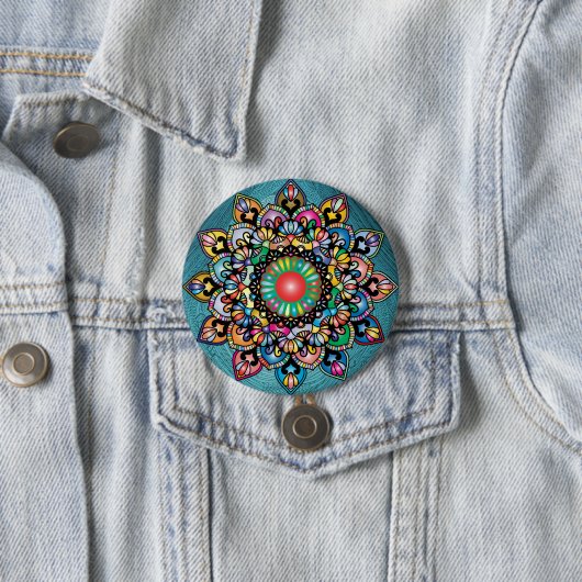 Floral Pattern Ronde Button 7,6 Cm (In situ)