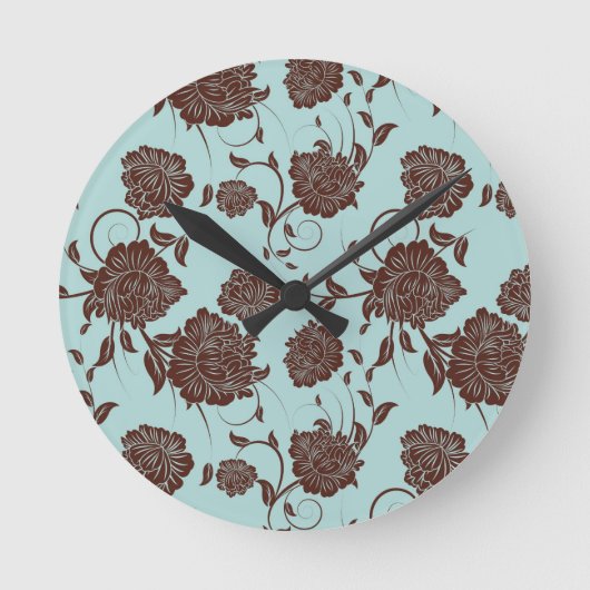 Floral Pattern Ronde Klok (Voorkant)