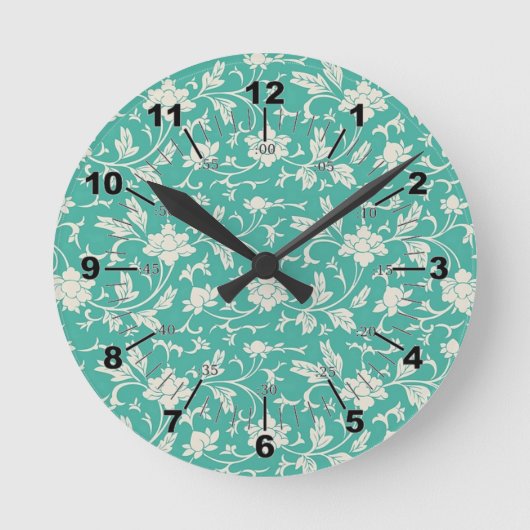  Floral Pattern Ronde Klok (Voorkant)