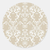 Floral Pattern Ronde Sticker (Voorkant)