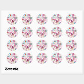 Floral Pattern Ronde Sticker (Vel)