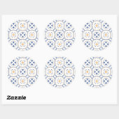 Floral Pattern Ronde Sticker (Vel)