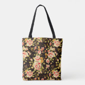 Floral Pattern roze roos, gele bloemen Tote Bag (Achterkant)