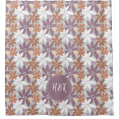 Floral Pattern Sapphic Lesbian Flag Monogram Douchegordijn (Voorkant)