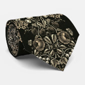  Floral Pattern Sepia Stropdas (Opgerold)