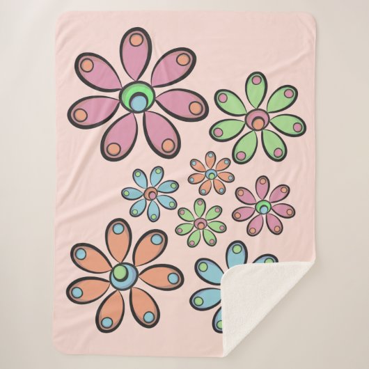 Floral Pattern Sherpa Blanket Deken (Voorkant)