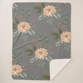 Floral Pattern Sherpa Blanket Deken
