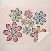 Floral Pattern Sherpa Blanket Sherpa Deken (Voorkant (horizontaal))