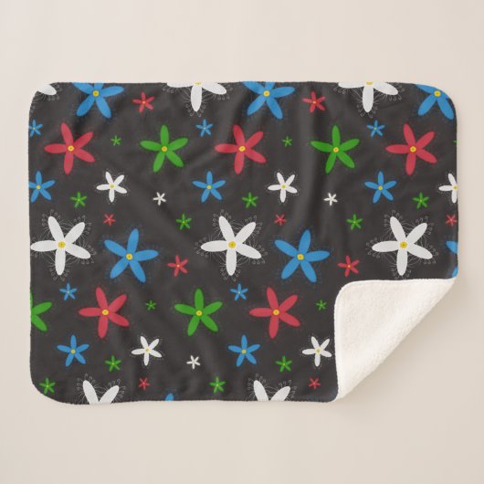 Floral Pattern Sherpa Deken (Voorkant (horizontaal))