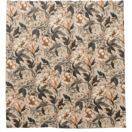  Floral Pattern Shower Curtain Douchegordijn (Voorkant)